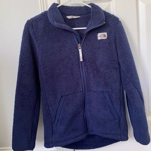 Navy blue North Face Sherpa zip up jacket